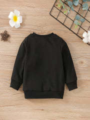 Girls Alphabet Printed Sweatshirt Round Neck Pullover
