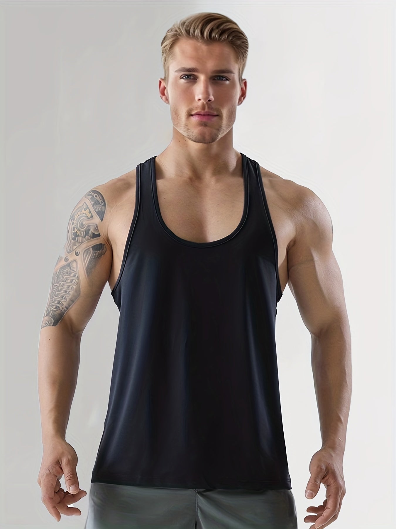 Men's Sleeveless Tank Top Active Stretch Breathable Outdoor Fitness