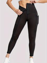 High Waist Tummy Control Plus Size Yoga Leggings with Pockets