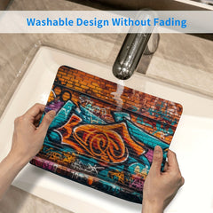 Graffiti Style Square Mouse Pad 20x24cm for Home Office Use