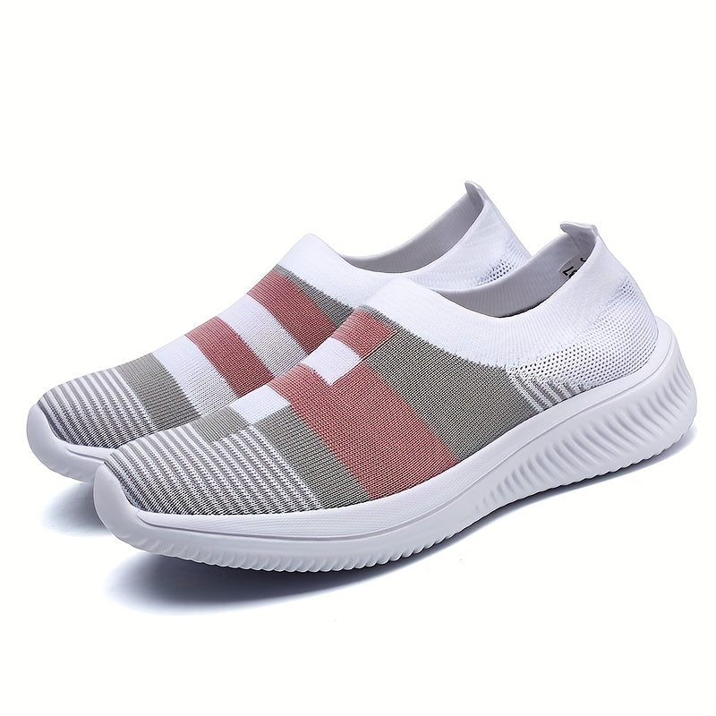 Women's Lightweight Knitted Flats Shoes Breathable Sports Shoes