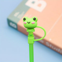 6pcs Cartoon Straw Protective Cover Reusable Silicone Dustproof Straw Lid