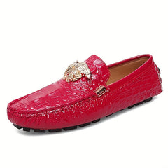 Men's Crocodile Print Slip On Loafers