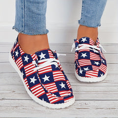Women's Star Spangled Printed Lazy Shoes Lightweight Low Top