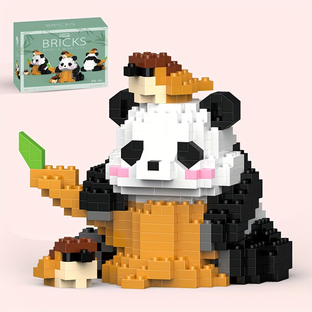 Panda Feeding Sparrow Building Blocks Toy