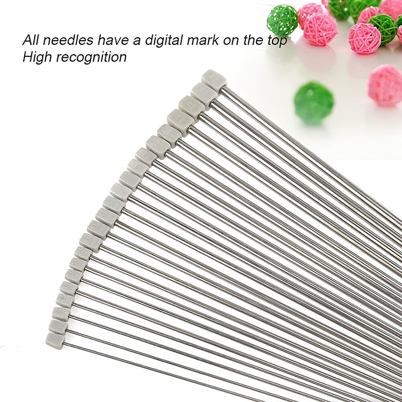 11 Pairs Stainless Steel Knitting Needles Set for Beginners