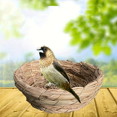 Artificial Bird Woven Nest Ornament for Home Garden Wedding Easter Props
