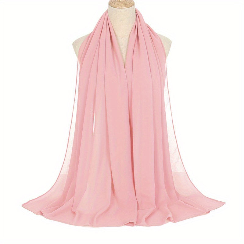 Solid Hijab Breathable Full Cover Shawl Turban Gauze Scarf