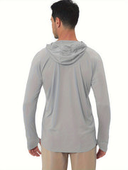 Men's UPF 50 Sun Protection Long Sleeve Hoodie for Outdoor Fishing