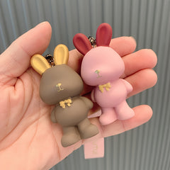 Rabbit Doll Pendant Silicone Keychain for Car Bag Decoration