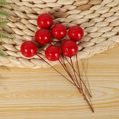 50pcs Christmas Red Fruit DIY Decoration Set for Tree Ornaments