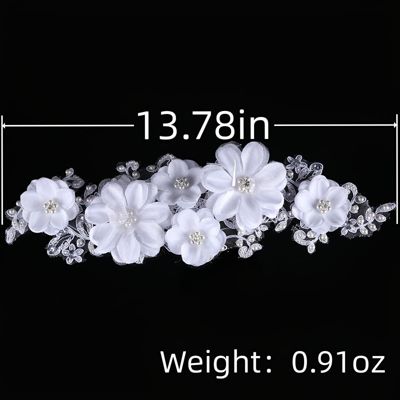 Lace Bride Hair Band Wedding Hair Accessories Yarn Flower Bride Headband