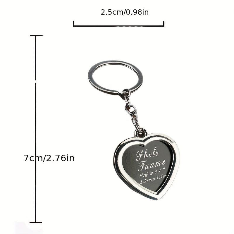 Heart Keychain Couple Keychain Photo Frame Key Ring Small Gift