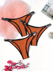 3pcs Letter Print Panties Low Waist Intimates Women's Lingerie