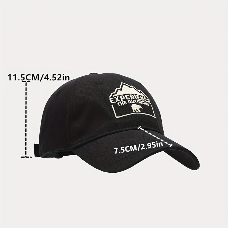 Unisex Sunshade Adjustable Baseball Cap With Bear Embroidery