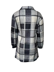 Preppy Plaid Shirt Jacket Button Up Casual Shacket For Spring & Fall Women's