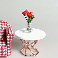 1:12 Scale Tea Table with Chairs for Dollhouse Decor - Tea Party Furniture