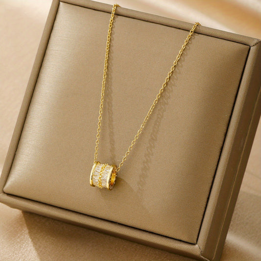 Stainless Steel Rhinestone Waist Necklace for Men and Women