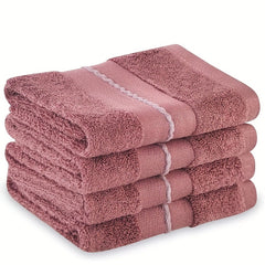 4pcs Bamboo Washcloth Face Towels 33x33cm Absorbent Small Towel for Bath Shower
