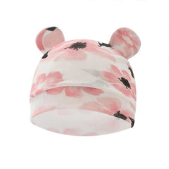 4pcs Baby Hat Cartoon Prints Soft Cotton for 0-6 Months Boy & Girl