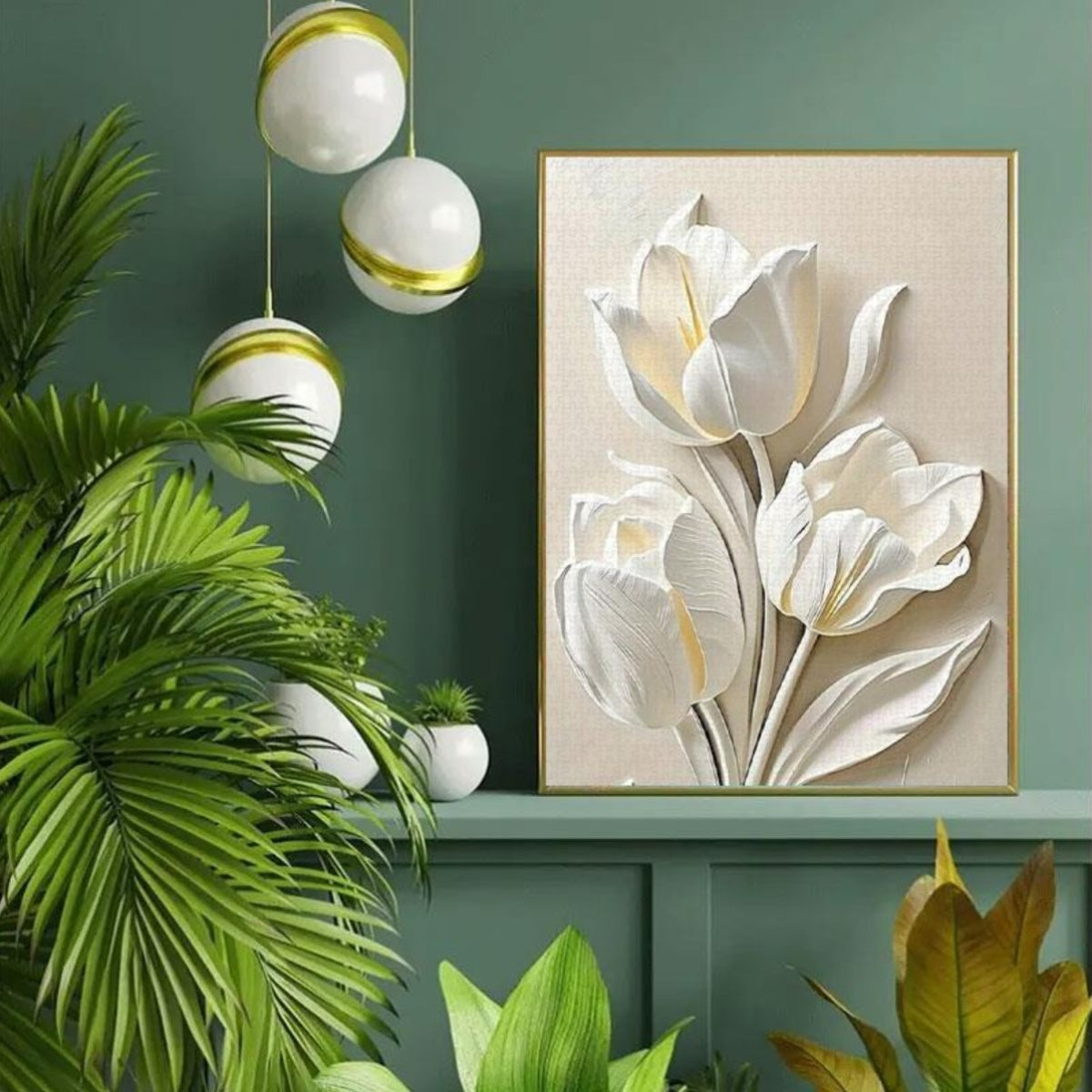 3D Relief Tulip Puzzle Large Frameless Cardboard Jigsaw for Adults