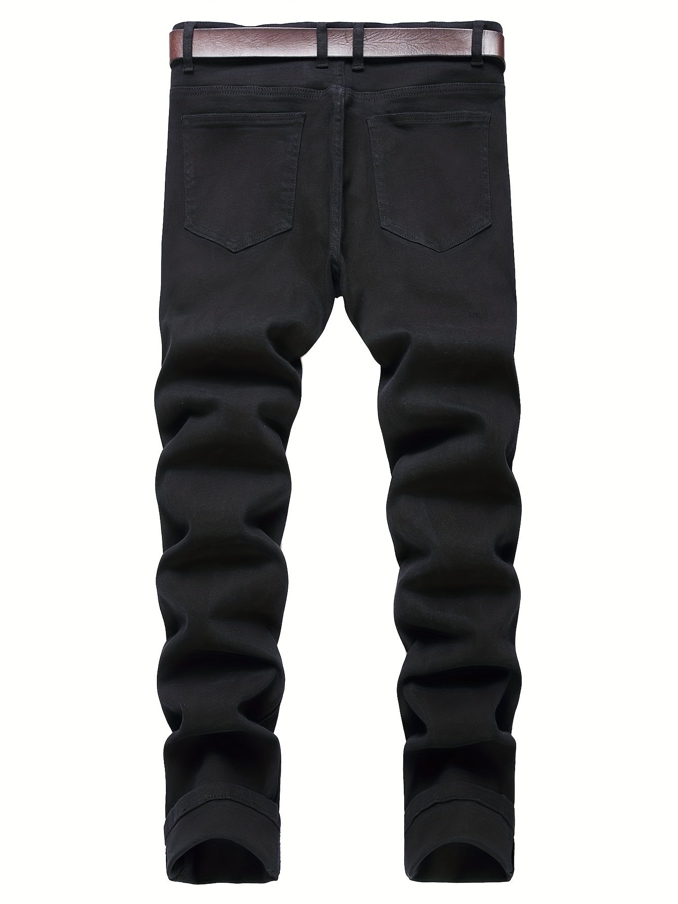 Slim Fit Jeans Mens Straight Leg Stretch Denim Pants