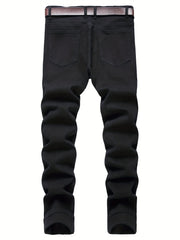 Slim Fit Jeans Mens Straight Leg Stretch Denim Pants