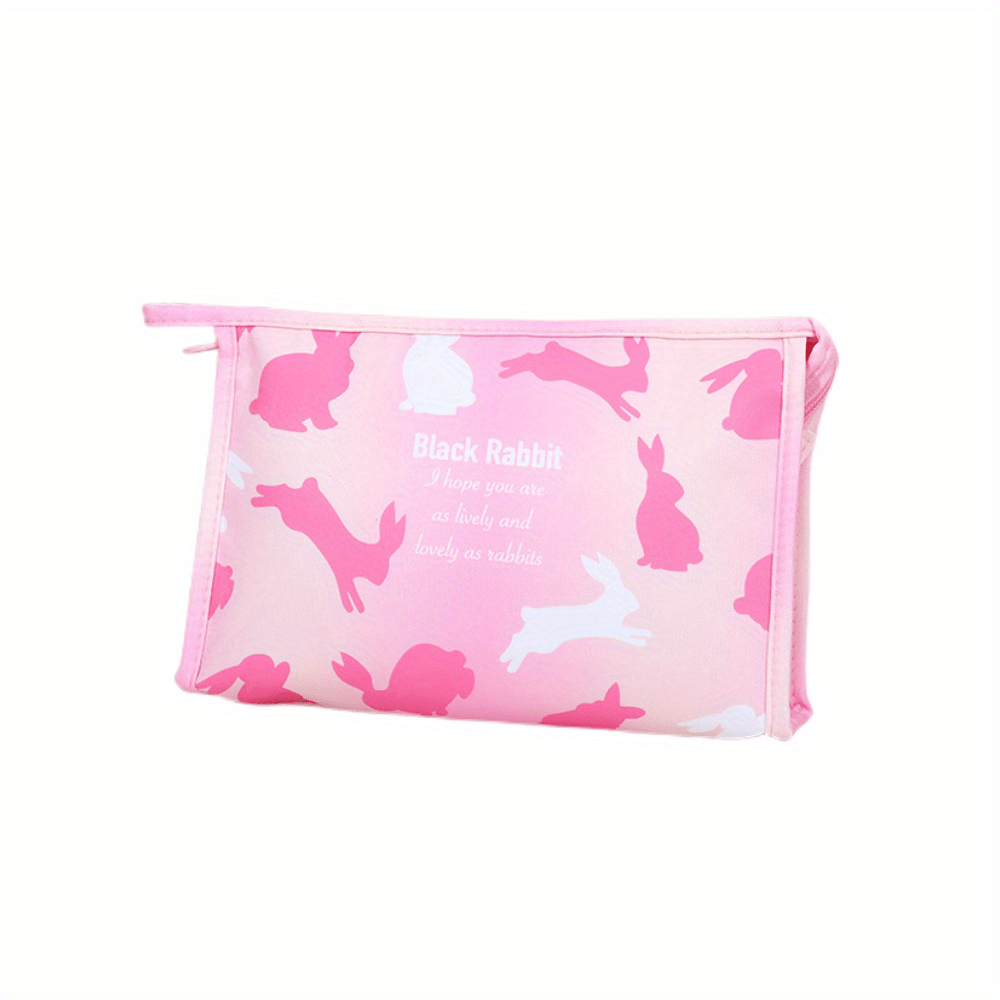Rabbit & Letter Pattern Cosmetic Bag Portable Makeup Bag