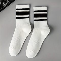5 Pairs Striped Crew Socks for Women