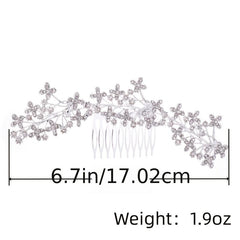 Crystal Hair Comb Clip Headband for Women Bride Rhinestone Party Prom Wedding