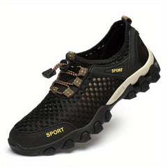 Men's Breathable No Tie Mesh Sneakers with Draw String