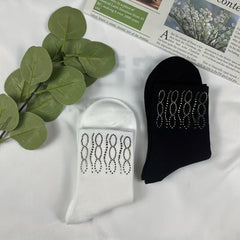Sparkly Rhinestone Mid Tube Socks for Women