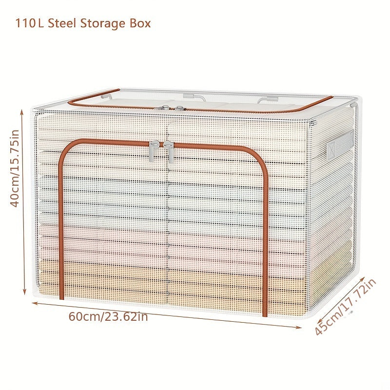Transparent Mesh Folding Storage Box Wardrobe Dustproof Clothes Organizer