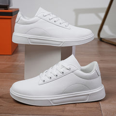 Men's Solid Skate Shoes Comfy Non Slip Casual Lace Up Sneakers