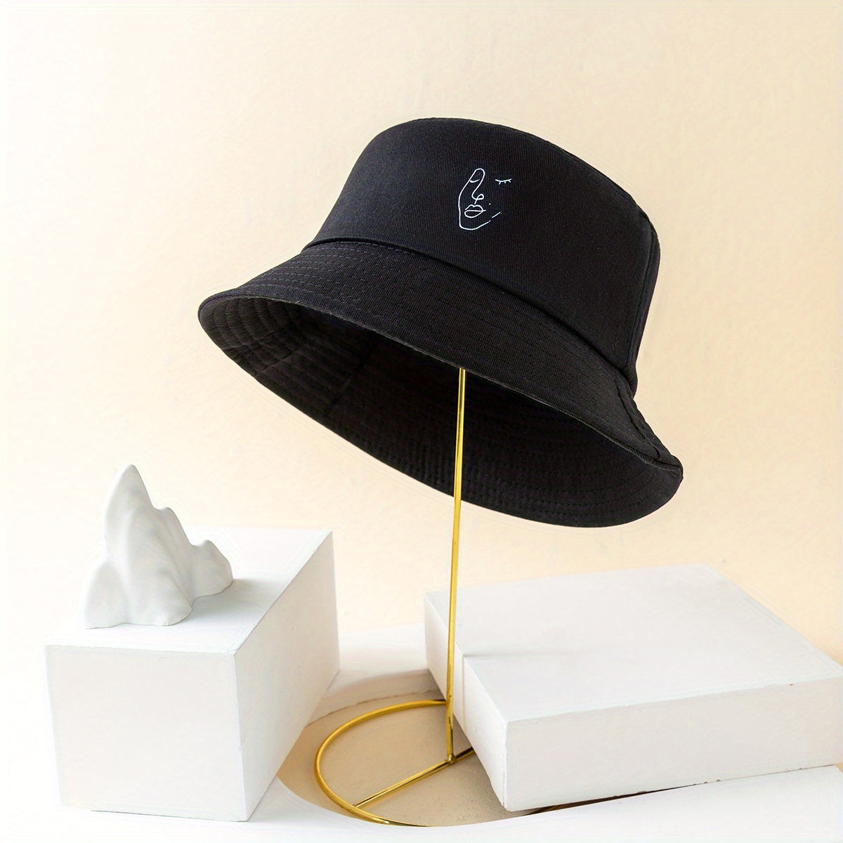 Men's Sunshade Fisherman Hat Printed Face Pattern