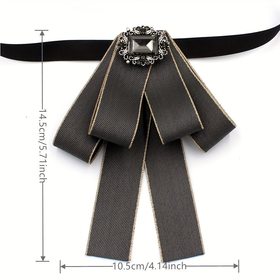 Crystal Decor Pre-tied Bow Tie for Women