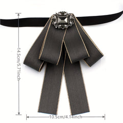 Crystal Decor Pre-tied Bow Tie for Women