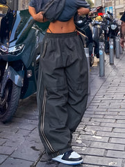 Women's Elastic Waist Casual Sports Pants Loose Fit Running Trousers