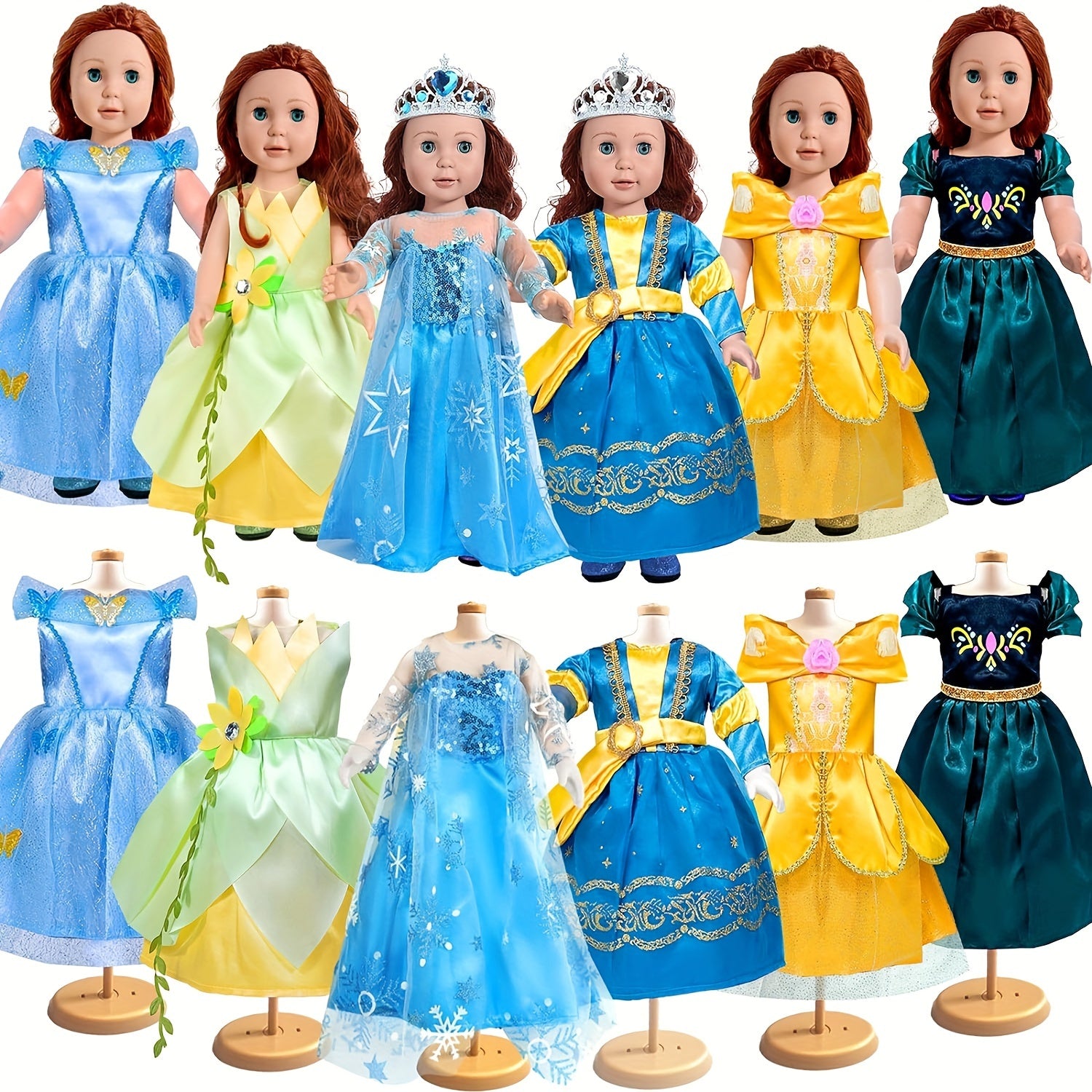 Princess Dress for 18 Inch Dolls - Christmas Birthday Party Gift