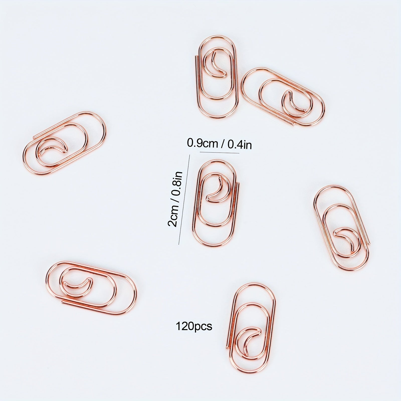 20pcs Moon Metal Paper Clips for Offices and Schools