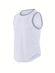 Men's Solid Tank Top Casual Comfy Vest For Summer Gym Workout