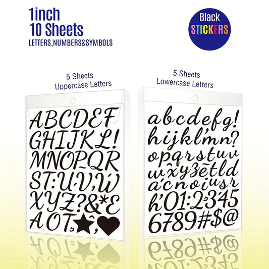 Vinyl Cursive Letters & Numbers Stickers Set 2 DIY Alphabet Decals