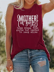Sleeveless Crew Neck Tank Top for Summer Women's Clothing