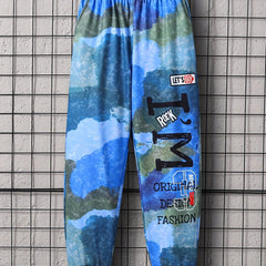 Boys Camo Style Letter Jogger Sweatpants