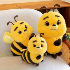 24" Yellow Big Eyed Bee Plush Toy Soft Stuffed Insect Doll