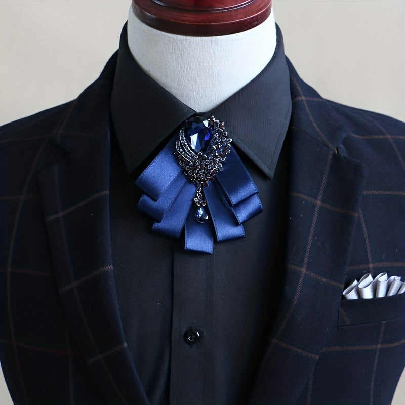 Artificial Diamond Collar Flower Men's Bow Tie Wedding Groom