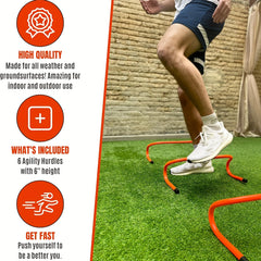 6pcs Mini Soccer Agility Hurdles - Sports Training Equipment