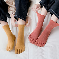 Cotton Crew Toe Socks for Running Women