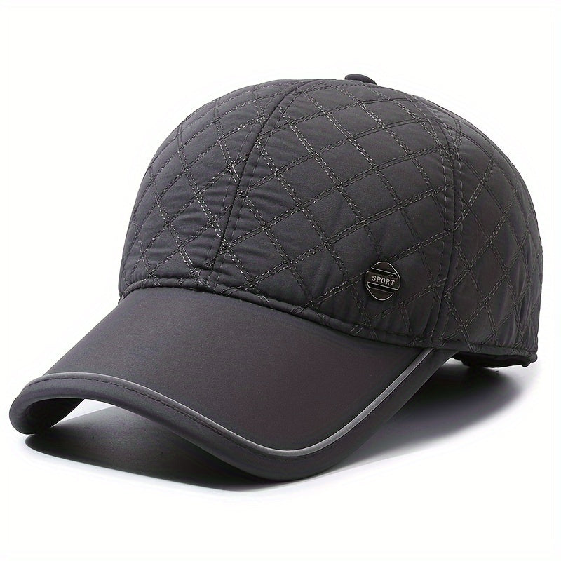 Men's Winter Baseball Cap With Earflaps Warm Hat