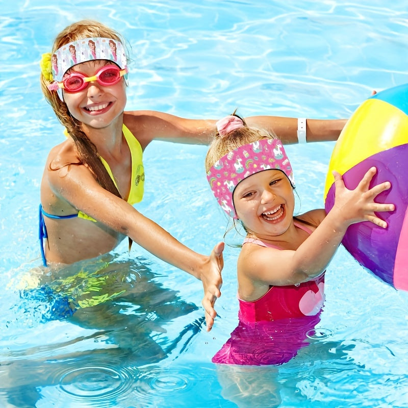 Girls Cartoon Swim Headband - Waterproof Ear Protection Band